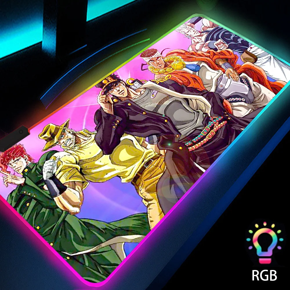 Jojo Jjo Dikura Japanese Anime Mousepad Glow Computer LED Mice Funny Carpet for Keyboard RGB Gaming Backlit Mats Office Castom
Jojo Jjo Dikura Japanese Anime Mousepad Glow Computer LED Mice Funny Carpet for Keyboard RGB Gaming Backlit Mats Office Castom