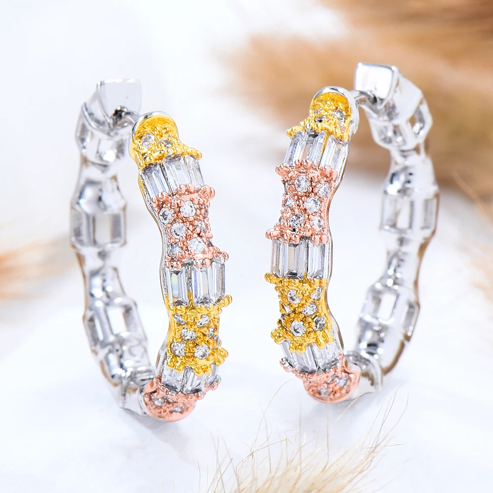 GODKI Luxury 3 Tone AAA Cubic Zircon Statement Big Hoop Earrings For Women Wedding DUBAI Bridal Round Circle Hoop Earrings
GODKI Luxury 3 Tone AAA Cubic Zircon Statement Big Hoop Earrings For Women Wedding DUBAI Bridal Round Circle Hoop Earrings