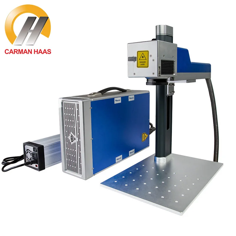 Рекламная волоконная лазерная маркировочная машина 20 Вт, настольный металлический маркировочный станок с источником Raycus