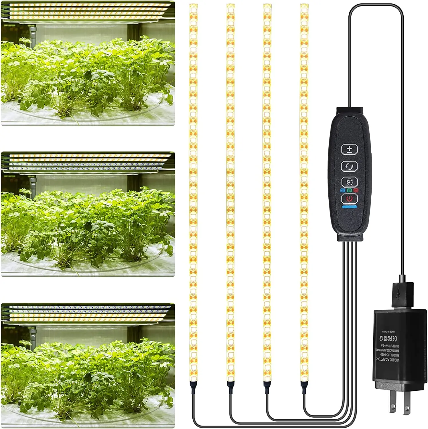 4in1 LED Grow Light Strip Bars Full Spectrum Dimmable Seedling Lamp 240Leds Timer EU Plug for Plant Hydroponics Growing System
4in1 LED Grow Light Strip Bars Full Spectrum Dimmable Seedling Lamp 240Leds Timer EU Plug for Plant Hydroponics Growing System