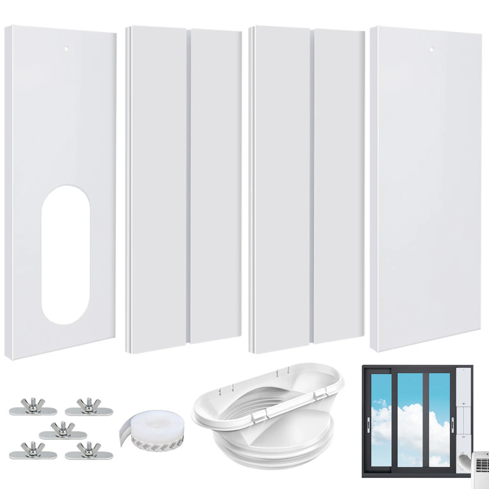 Portable Air Conditioner Window Kit Universal Portable AC Window Kit Adjustable Vertical / Horizontal Sliding Window Kit Plate
Portable Air Conditioner Window Kit Universal Portable AC Window Kit Adjustable Vertical / Horizontal Sliding Window Kit Plate
