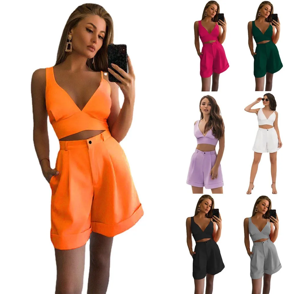 2022 Women Suit Shorts Spring Summer Lady Solid Color Two-Piece Personality Style Sexy Strapless Top and High-Waisted Shorts
2022 Women Suit Shorts Spring Summer Lady Solid Color Two-Piece Personality Style Sexy Strapless Top and High-Waisted Shorts