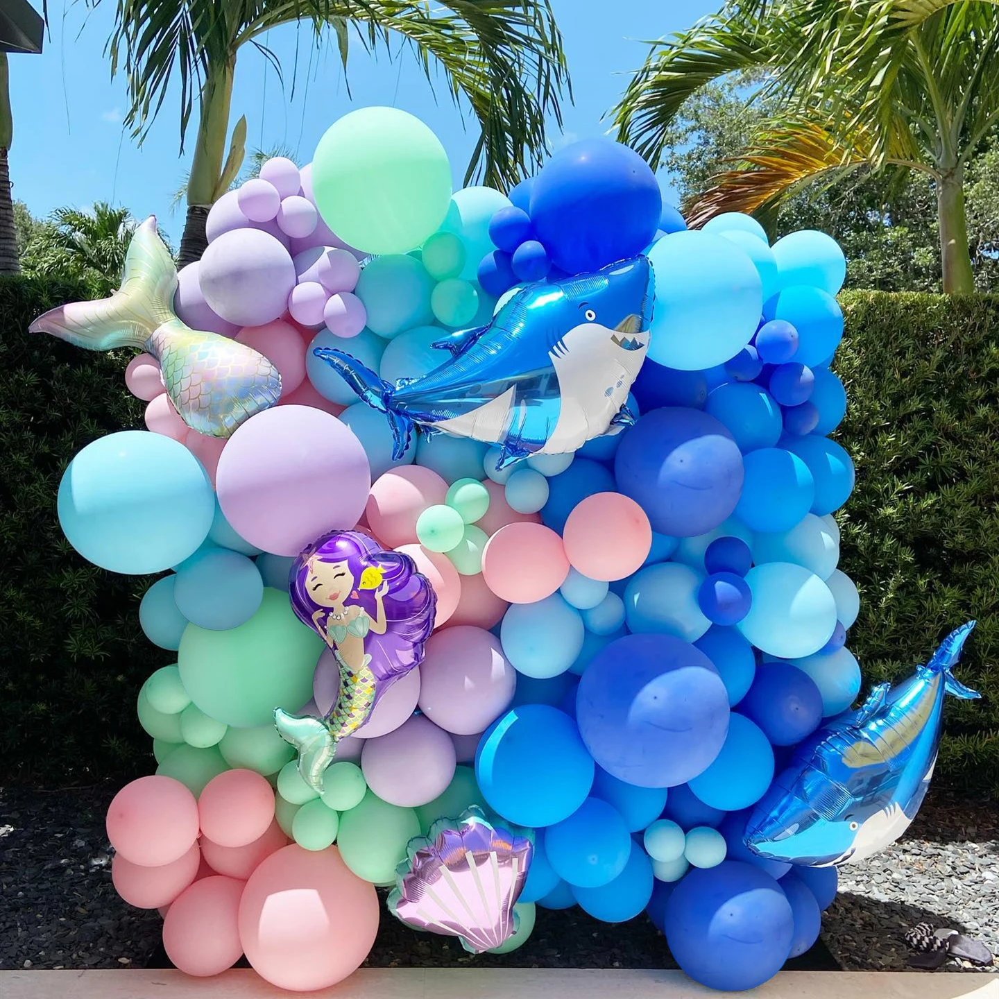 132pcs Mermaid Balloon Arch Kit Blue Under the Sea Mermaid Theme Birthday Party Decoration Kids Girls Birthday Baby Shower Decor
132pcs Mermaid Balloon Arch Kit Blue Under the Sea Mermaid Theme Birthday Party Decoration Kids Girls Birthday Baby Shower Decor