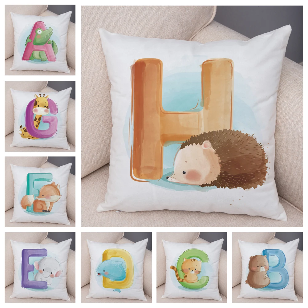 Cute Cartoon Animal Cushion Children's Room Watercolor English Alphabet Print Pillowcase
Cute Cartoon Animal Cushion Children's Room Watercolor English Alphabet Print Pillowcase