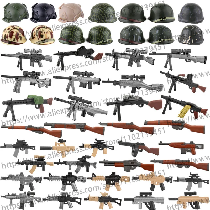 

Фигурка немецкого солдата WW2 США 98K AWM снайперские пистолеты MP40 пистолеты оружие шлем аксессуары военный конструктор подарок игрушка для де...