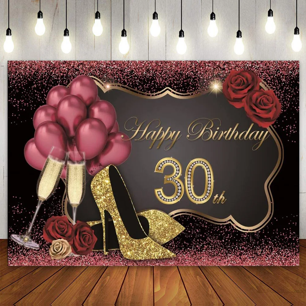 Фон для вечеринки в честь Дня Рождения с изображением бордового, золотого, розового, стеклянного каблуков, фотобудка, фон для торта, Настольная Фотография для девушек и женщин
Фон для вечеринки в честь Дня Рождения с изображением бордового, золотого, розового, стеклянного каблуков, фотобудка, фон для торта, Настольная Фотография для девушек и женщин