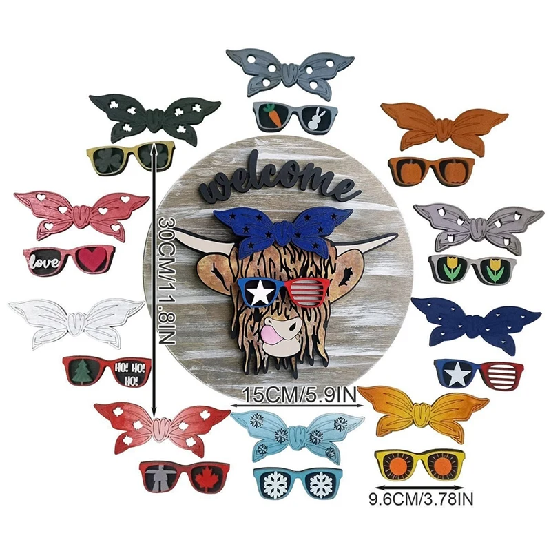 11PCS Easter Day Interchangeable Door Hanger Cow Farmhouse Door Hanging For Front Door Hanging Decoration With Lanyard 
11PCS Easter Day Interchangeable Door Hanger Cow Farmhouse Door Hanging For Front Door Hanging Decoration With Lanyard