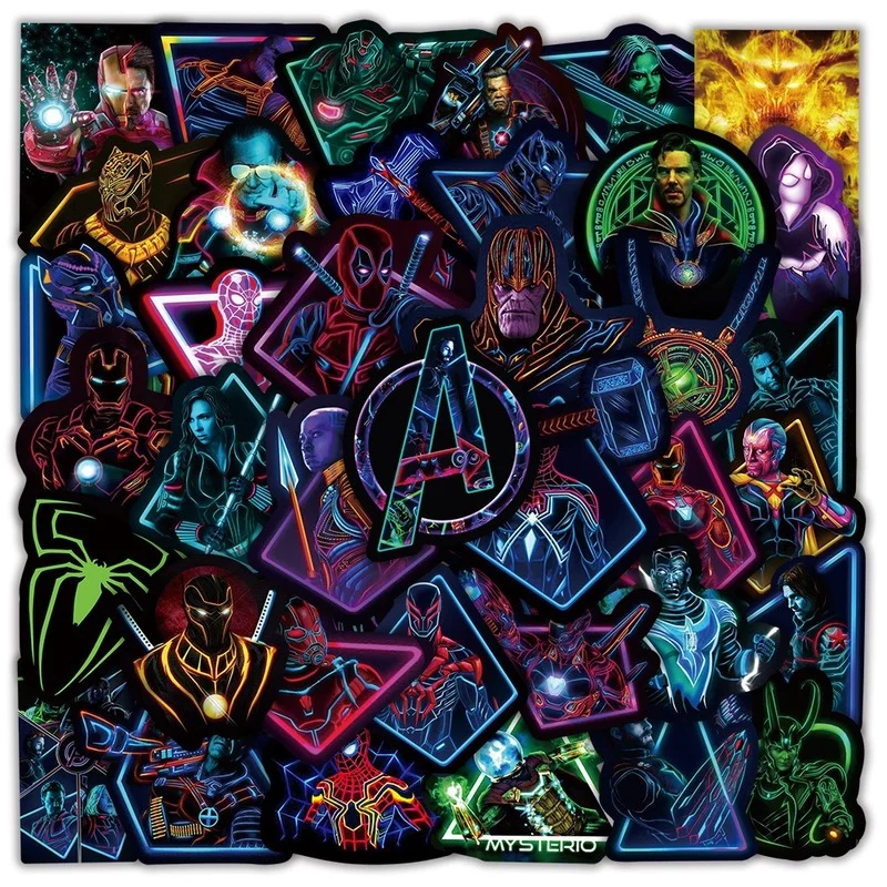 50Pcs Neon Lights Marvel Spiderman Iron Man Doctor Strange Stickers Suitcase Cup Scooter Trolley Suitcase Guitar Cartoon Toy
50Pcs Neon Lights Marvel Spiderman Iron Man Doctor Strange Stickers Suitcase Cup Scooter Trolley Suitcase Guitar Cartoon Toy