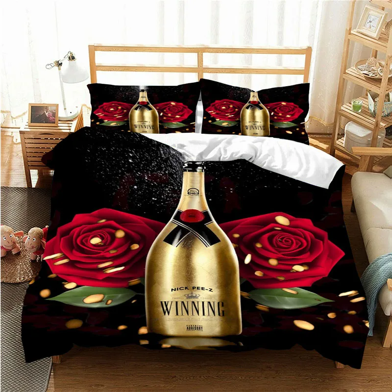 Creative Down Pillow Case Bedding Moet & Chandon Pattern Set Four Seasons Large Sheet Pillow Case Three Piece Soft Bedcover.
Creative Down Pillow Case Bedding Moet & Chandon Pattern Set Four Seasons Large Sheet Pillow Case Three Piece Soft Bedcover.
