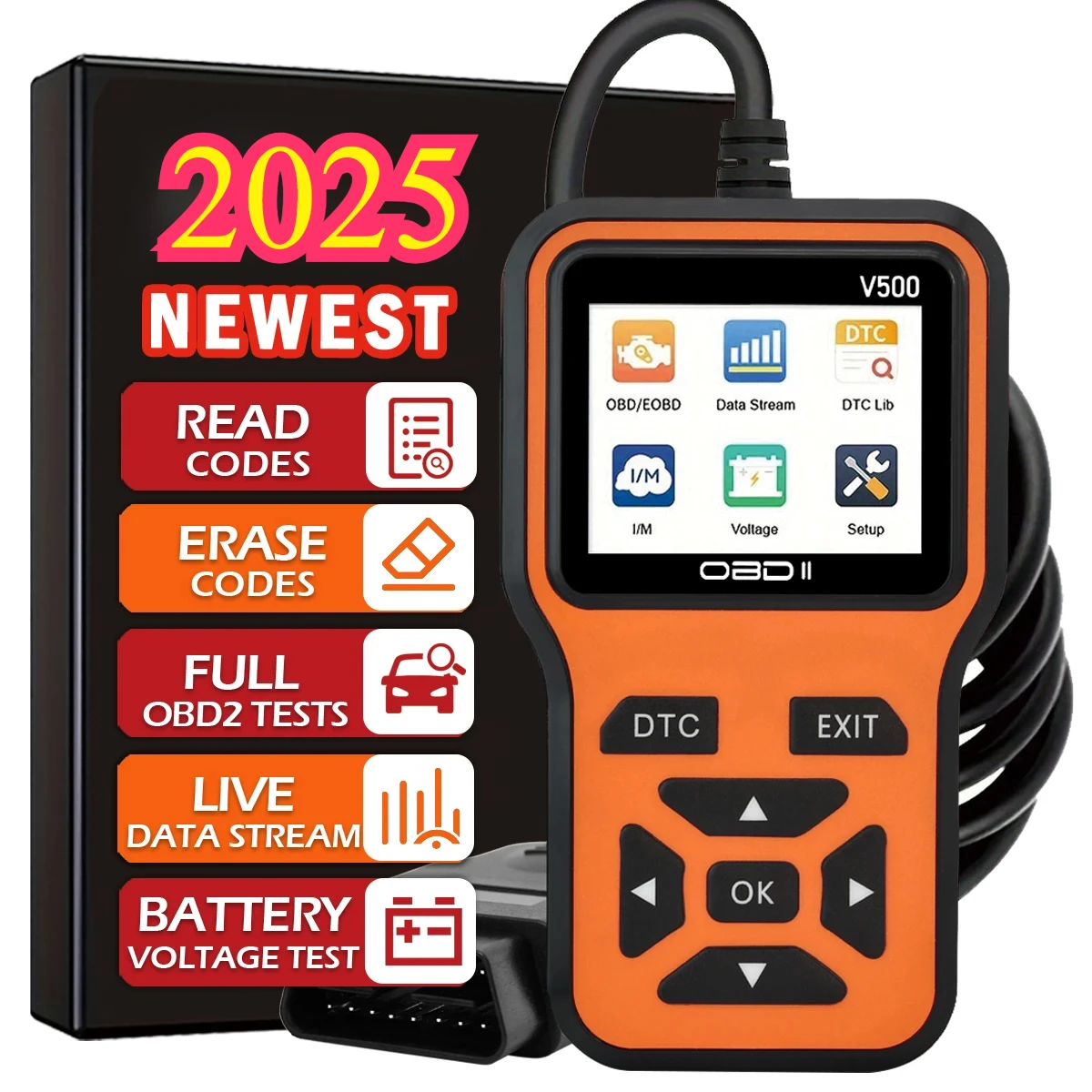 Автомобильный сканер OBD2, диагностический инструмент, считыватель кодов, автомобильный тестер напряжения, сканер кода неиспр...
Автомобильный сканер OBD2, диагностический инструмент, считыватель кодов, автомобильный тестер напряжения, сканер кода неиспр...