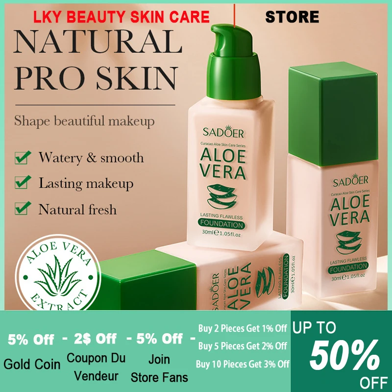 Flawless Liquid Foundation Aloe Vera Essence Professional Atomy Korean Makeup Concealer Lasting No Makeup Waterproof Cosmetics
Flawless Liquid Foundation Aloe Vera Essence Professional Atomy Korean Makeup Concealer Lasting No Makeup Waterproof Cosmetics