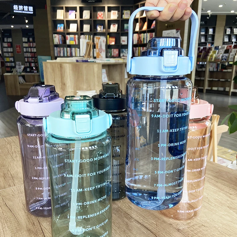 2L Sports Water Bottle with Straw Portable Large Capacity For Gym Fitness Outdoor Cup Summer Cold Water Jug with Time Marker
2L Sports Water Bottle with Straw Portable Large Capacity For Gym Fitness Outdoor Cup Summer Cold Water Jug with Time Marker