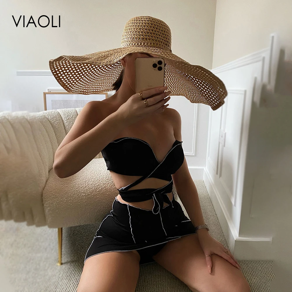 Halter Neck Solid Beachwear Swimwear Female Solid Color Hollow Out Bather Fashion Women Summer for Women Three Pieces Beachwear
Halter Neck Solid Beachwear Swimwear Female Solid Color Hollow Out Bather Fashion Women Summer for Women Three Pieces Beachwear