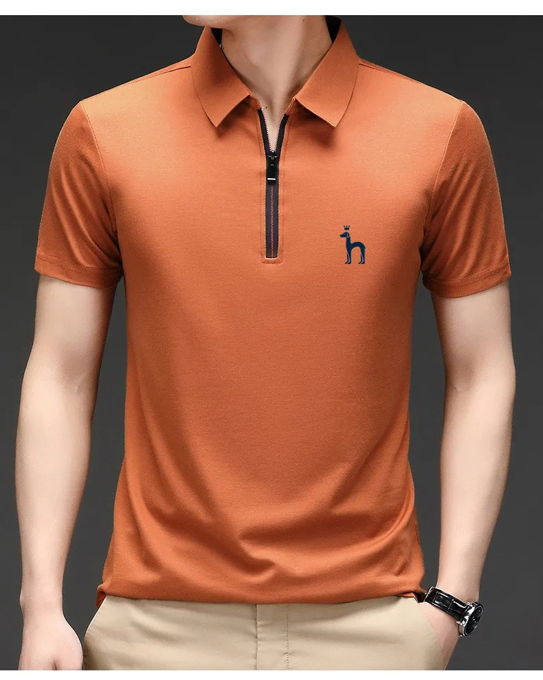 Ice Silk Cool Men's Polo Neck Short Sleeve T-shirt Half Sleeve 2023HAZZYS Summer Large Thin T-shirt Short Sleeve POLO Shirt Men
Ice Silk Cool Men's Polo Neck Short Sleeve T-shirt Half Sleeve 2023HAZZYS Summer Large Thin T-shirt Short Sleeve POLO Shirt Men