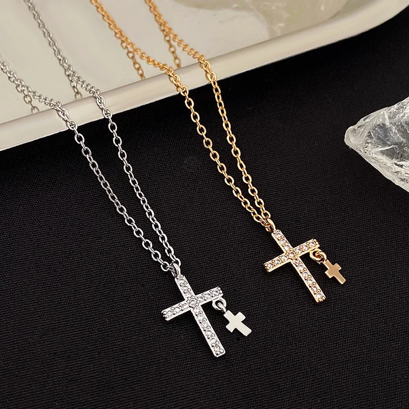 Fashion Christian Jesus Cross Zircon Necklaces Pendant For Women Copper Double Cross Shape Necklaces Choker Prayer Baptism Gifts
Fashion Christian Jesus Cross Zircon Necklaces Pendant For Women Copper Double Cross Shape Necklaces Choker Prayer Baptism Gifts