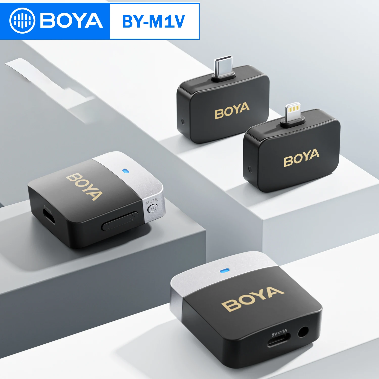 

BOYA BY-M1V 2.4G Wireless Lavalier Microphone System for iPhone Android Smartphone Camera Vlogging Streaming YouTube Broadcast
