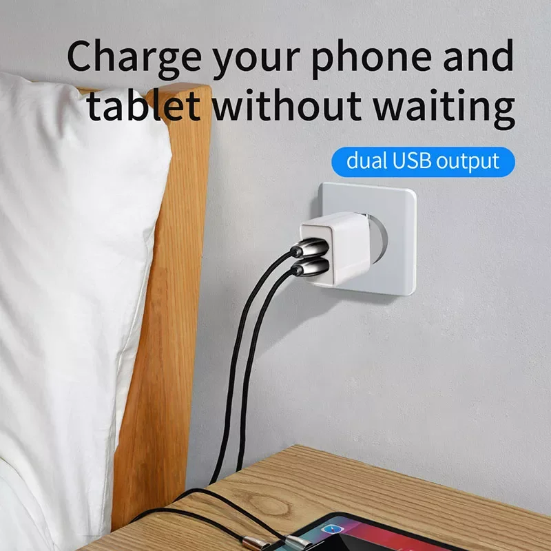 Portable Dual USB Charger 5V 2.1A For iPhone X 8 7 6 Charger EU Plug Fast Wall Charger for Samsung S8 Note 8 Mi 8
Portable Dual USB Charger 5V 2.1A For iPhone X 8 7 6 Charger EU Plug Fast Wall Charger for Samsung S8 Note 8 Mi 8
