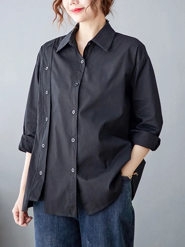 Women Long Sleeve Casual Shirts New 2022 Simple Style Solid Color All-match Loose Comfortable Female Cotton Tops Shirt B2055
Women Long Sleeve Casual Shirts New 2022 Simple Style Solid Color All-match Loose Comfortable Female Cotton Tops Shirt B2055