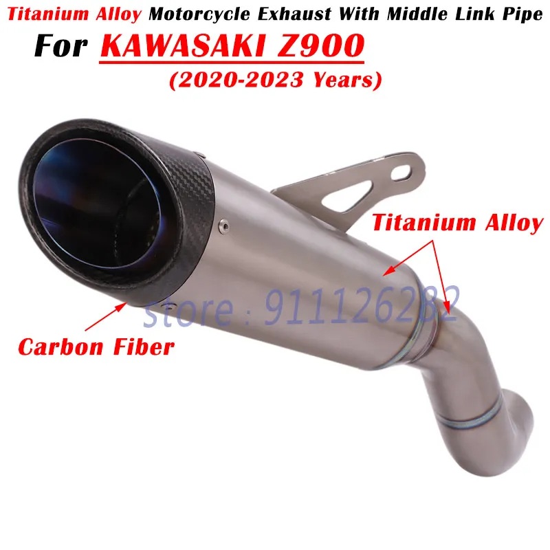 Для KAWASAKI Z900 2020 2021 2022 2023, выхлопная система мотоцикла, модифицированный глушитель из титанового сплава с средней трубой
Для KAWASAKI Z900 2020 2021 2022 2023, выхлопная система мотоцикла, модифицированный глушитель из титанового сплава с средней трубой
