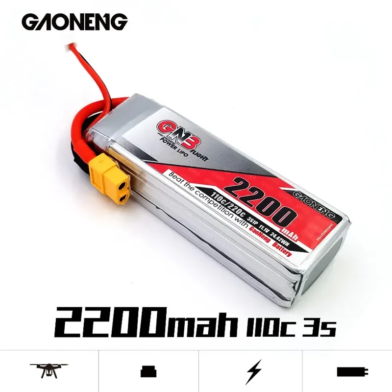 Gaoneng GNB 2200mAh 3S 11.1V 110C/220C Lipo Battery With XT60 Plug For QAV 250 450 Size Helicopter RC FPV Racing Drone Parts
Gaoneng GNB 2200mAh 3S 11.1V 110C/220C Lipo Battery With XT60 Plug For QAV 250 450 Size Helicopter RC FPV Racing Drone Parts