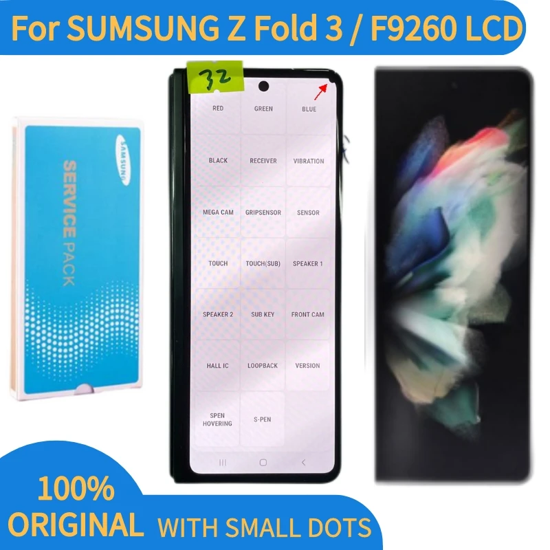 Original AMOLED For Samsung Galaxy Z Fold 3 Display F9260 F926B Lcd Touch Screen Digitizer Assembly For Galaxy Z Repair Parts
Original AMOLED For Samsung Galaxy Z Fold 3 Display F9260 F926B Lcd Touch Screen Digitizer Assembly For Galaxy Z Repair Parts