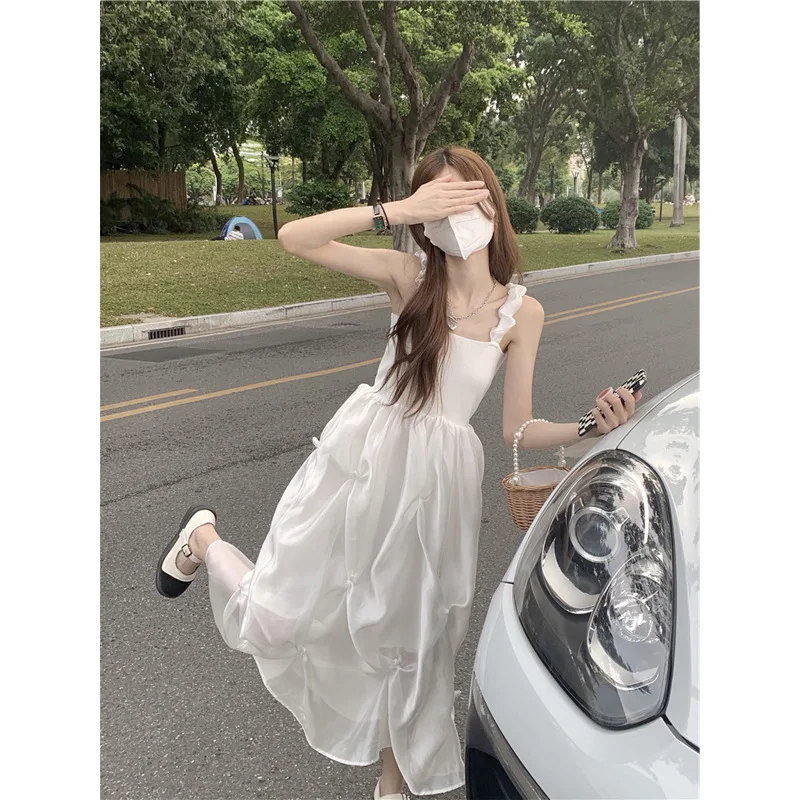 CUPNICE 2022 Summer White Sweet Chiffon Slip Dress for Women Casual Square Collar Kawaii Fairy Dresses New Korean Style Sundress
CUPNICE 2022 Summer White Sweet Chiffon Slip Dress for Women Casual Square Collar Kawaii Fairy Dresses New Korean Style Sundress