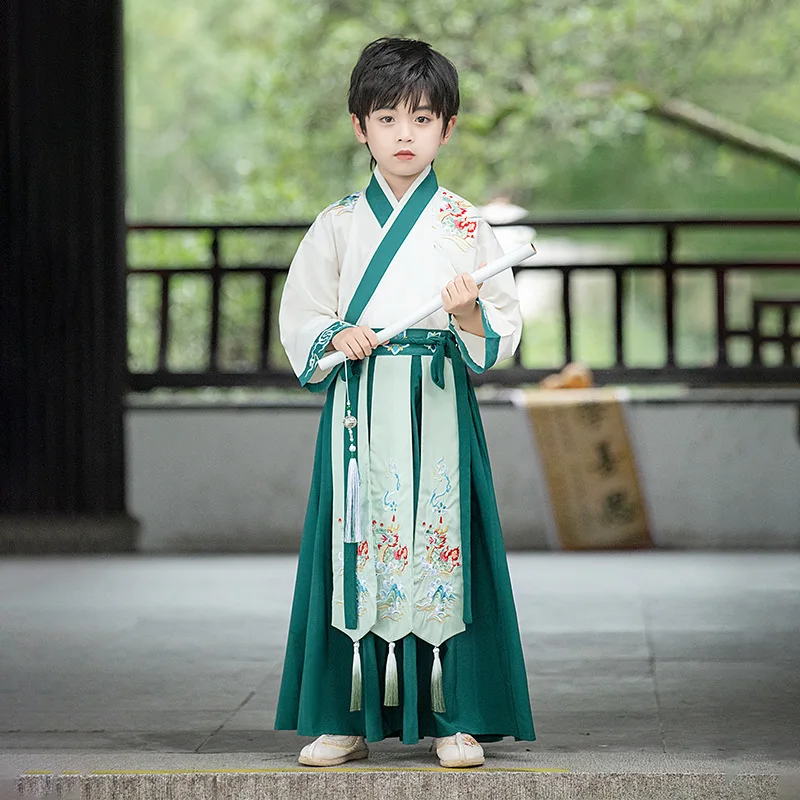 

Boys' Hanfu Autumn Children's Chinese Style Tang Suit Scholar Chivalrous Ancient Costume National Performance Costume Guoxue Cos