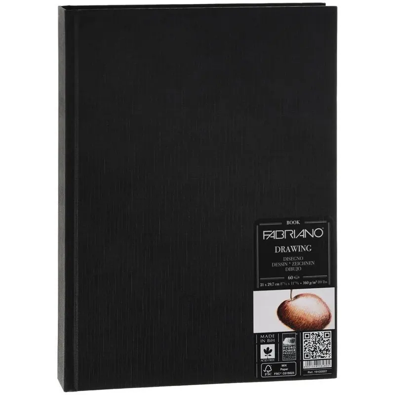 Блокнот для эскизов и зарисовок 60л. А4 7БЦ "Drawingbook" 160г/м2 мелокзернистая