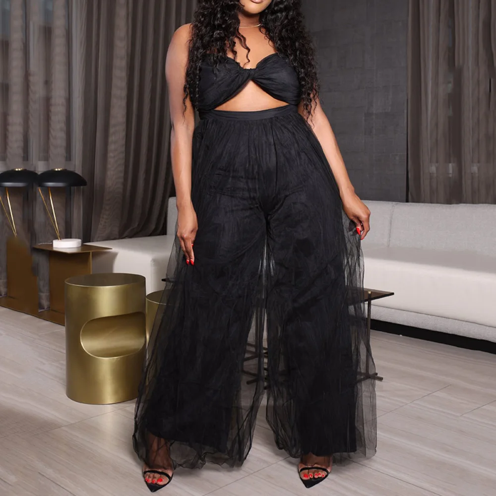 Jumpsuit Summer Backless Spaghetti Strap Mesh Wide Leg Pants Sexy Outfits For Woman Night Club Party Overall 2022 New Arrivals
Jumpsuit Summer Backless Spaghetti Strap Mesh Wide Leg Pants Sexy Outfits For Woman Night Club Party Overall 2022 New Arrivals