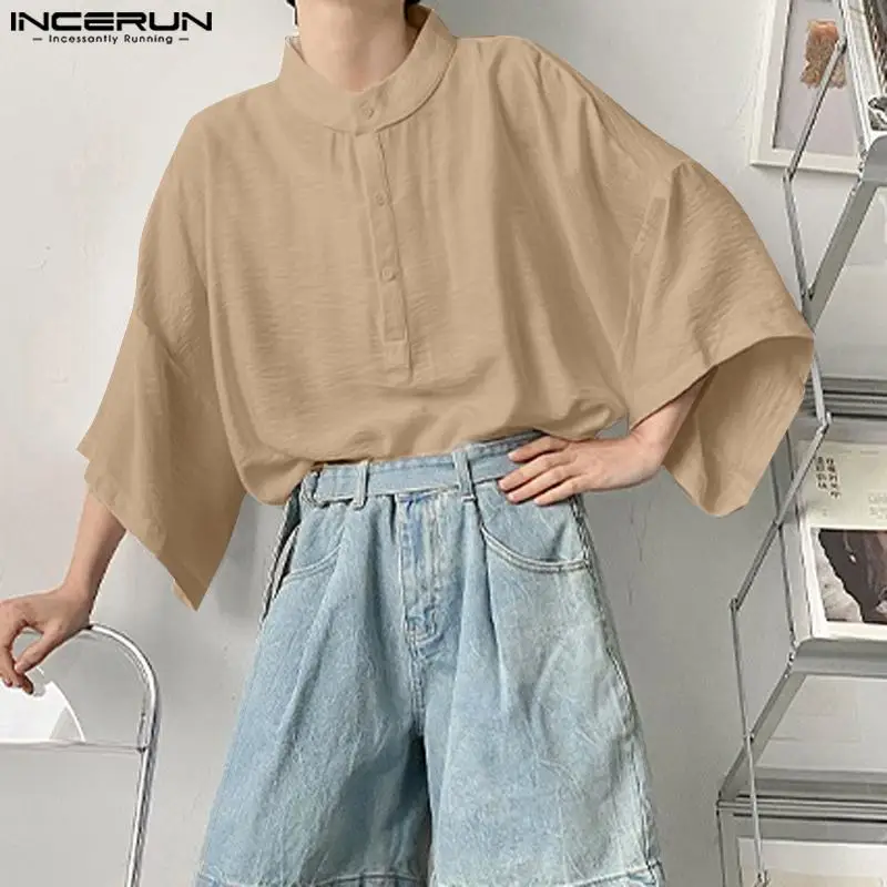 2023 Men Shirt Solid Color Stand Collar Short Sleeve Streetwear Oversize Camisas Loose Korean Style Men Clothing S-5XL INCERUN
2023 Men Shirt Solid Color Stand Collar Short Sleeve Streetwear Oversize Camisas Loose Korean Style Men Clothing S-5XL INCERUN