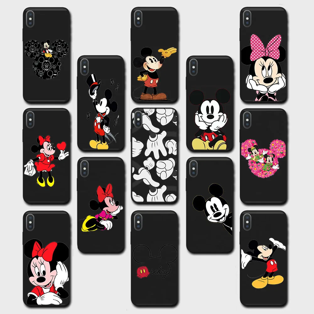

Mickey Mouse Black Hollow Out Case for Samsung Galaxy A10 A10S A20 A20S A30 A30S A50 A50S A70 A40S M20 M30 M30S M21 Soft Casing