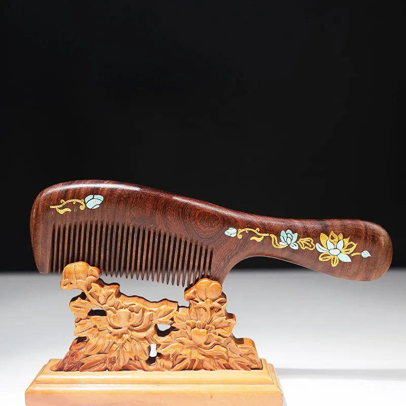 Natural Sandalwood Fine Teeth Black Gold Sandalwood Comb Massage Static Electricity Household Wood Long Hair For Men And Women
Natural Sandalwood Fine Teeth Black Gold Sandalwood Comb Massage Static Electricity Household Wood Long Hair For Men And Women