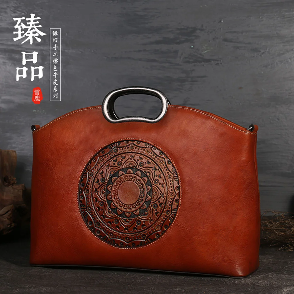 Women Cross body Messenger Shoulder Tote Bags Genuine Leather Totem Pattern Embossed Female Real Cowhide Top Handle Bag Handbag
Women Cross body Messenger Shoulder Tote Bags Genuine Leather Totem Pattern Embossed Female Real Cowhide Top Handle Bag Handbag