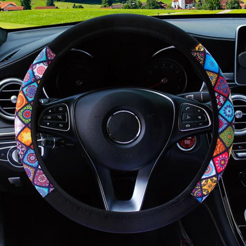 38cm Elastic Car Steering Wheel Cover Ethnic Style Print Anti-slip Car Styling Car Steering-wheel Cover Car Interior Accessories
38cm Elastic Car Steering Wheel Cover Ethnic Style Print Anti-slip Car Styling Car Steering-wheel Cover Car Interior Accessories