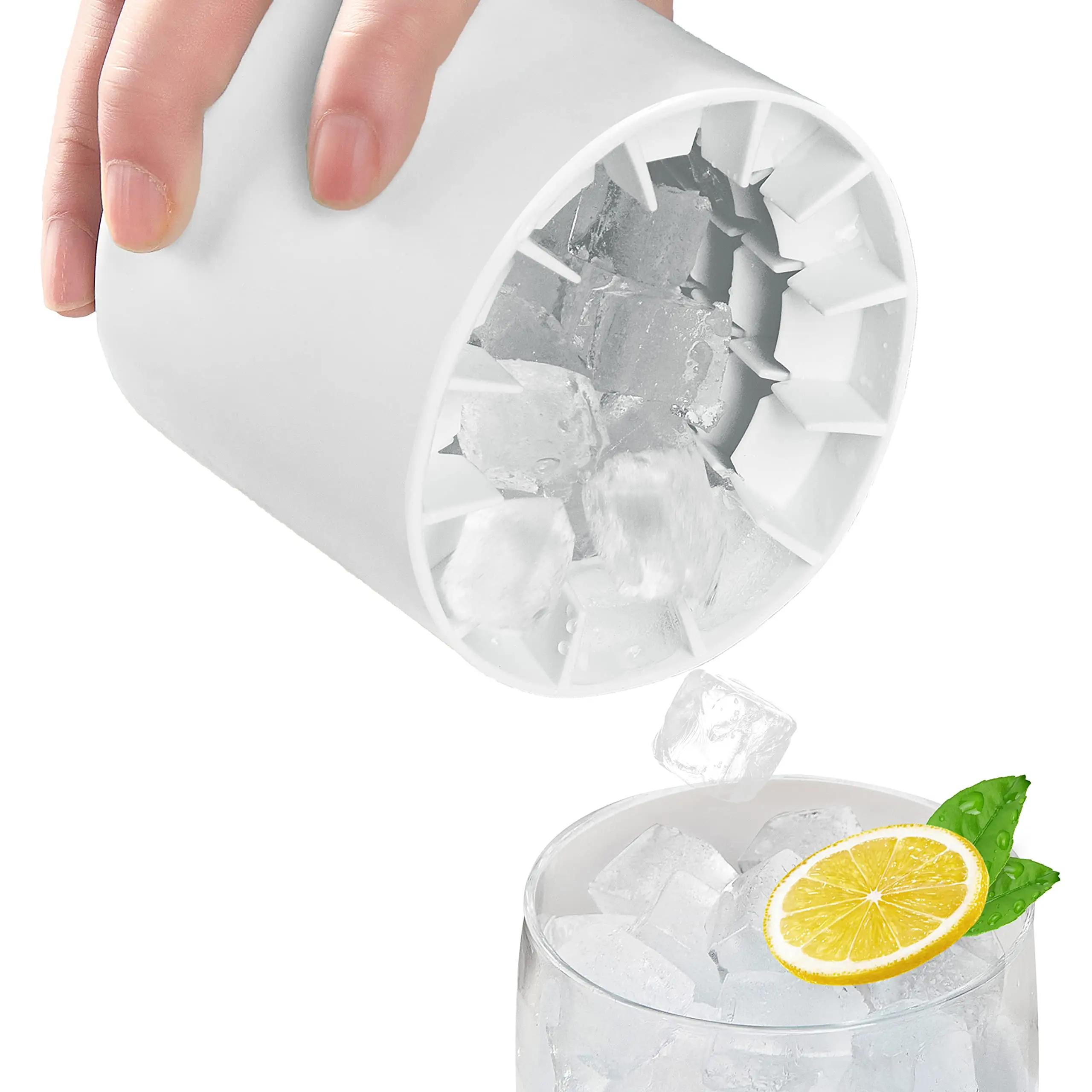 Silicone Ice Cube Making Cup Cylindrical Tray Lattice Ice Cube Mold Made of Food-Grade Silica Gel and Abs Materials
Silicone Ice Cube Making Cup Cylindrical Tray Lattice Ice Cube Mold Made of Food-Grade Silica Gel and Abs Materials