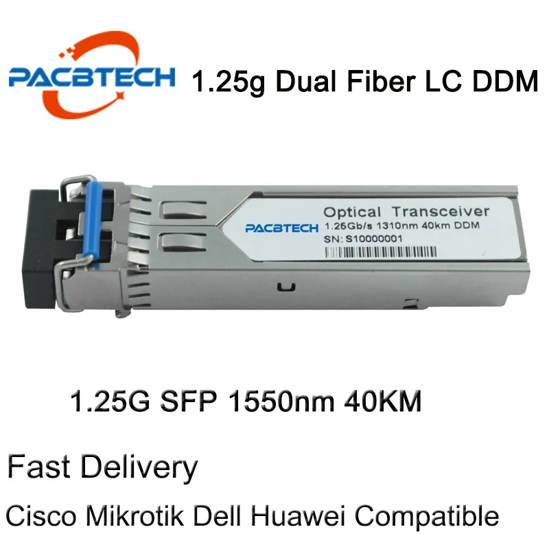 1.25G 1550nm 40KM SFP Transceiver Module 1000BASE Singlemode LC DDM For Cisco/Mikrotik Fiber Switch Module SFP Switch Module
1.25G 1550nm 40KM SFP Transceiver Module 1000BASE Singlemode LC DDM For Cisco/Mikrotik Fiber Switch Module SFP Switch Module