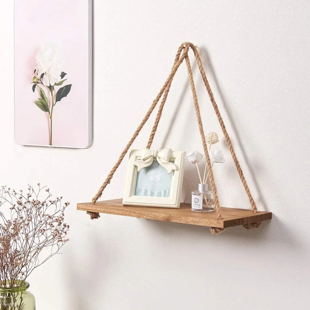 Wooden Wall shelf Decoration Wall Mounted Shelves For bedroom Plant Flower Wood Swing Hanging Rope Home Decoration
Wooden Wall shelf Decoration Wall Mounted Shelves For bedroom Plant Flower Wood Swing Hanging Rope Home Decoration