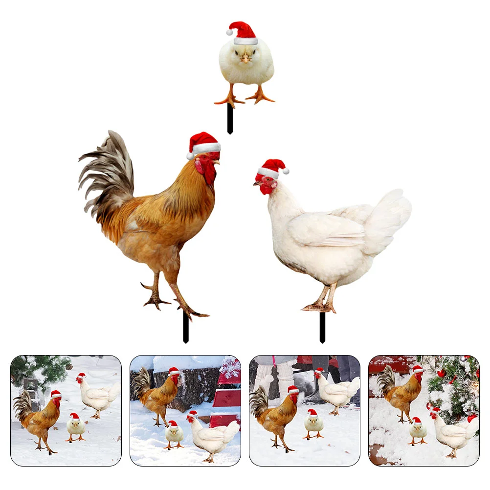 3 Pcs Christmas Decorations Garden Chicken Sign Lawn Accessories Outdoor Stake Yard Courtyard
3 Pcs Christmas Decorations Garden Chicken Sign Lawn Accessories Outdoor Stake Yard Courtyard