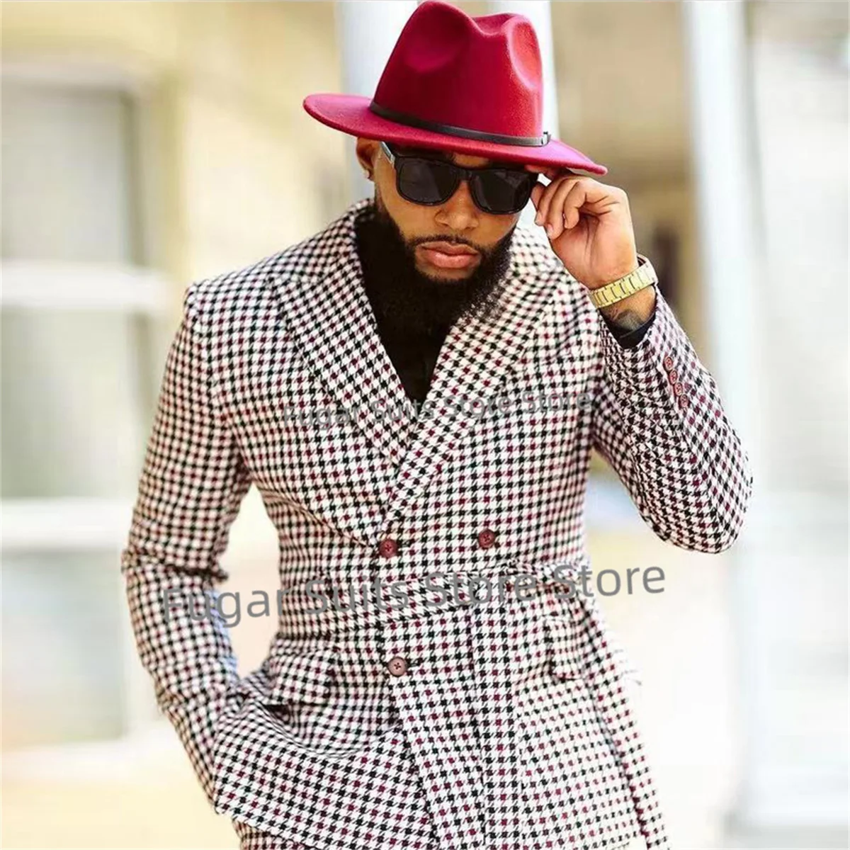 Classic Houndstooth Suits For Men Wedding Slim Fit Business Groom Formal Tuxedos 2 Piece Set Handsome Male Blazer Costume Homme
Classic Houndstooth Suits For Men Wedding Slim Fit Business Groom Formal Tuxedos 2 Piece Set Handsome Male Blazer Costume Homme