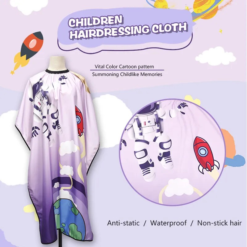 Barbershop Child Hairdressing Cape Astronauts Hair-Cut Salon Barber Wrap Apron Waterproof Cutting Gown Hair Cloth Wholesale
Barbershop Child Hairdressing Cape Astronauts Hair-Cut Salon Barber Wrap Apron Waterproof Cutting Gown Hair Cloth Wholesale