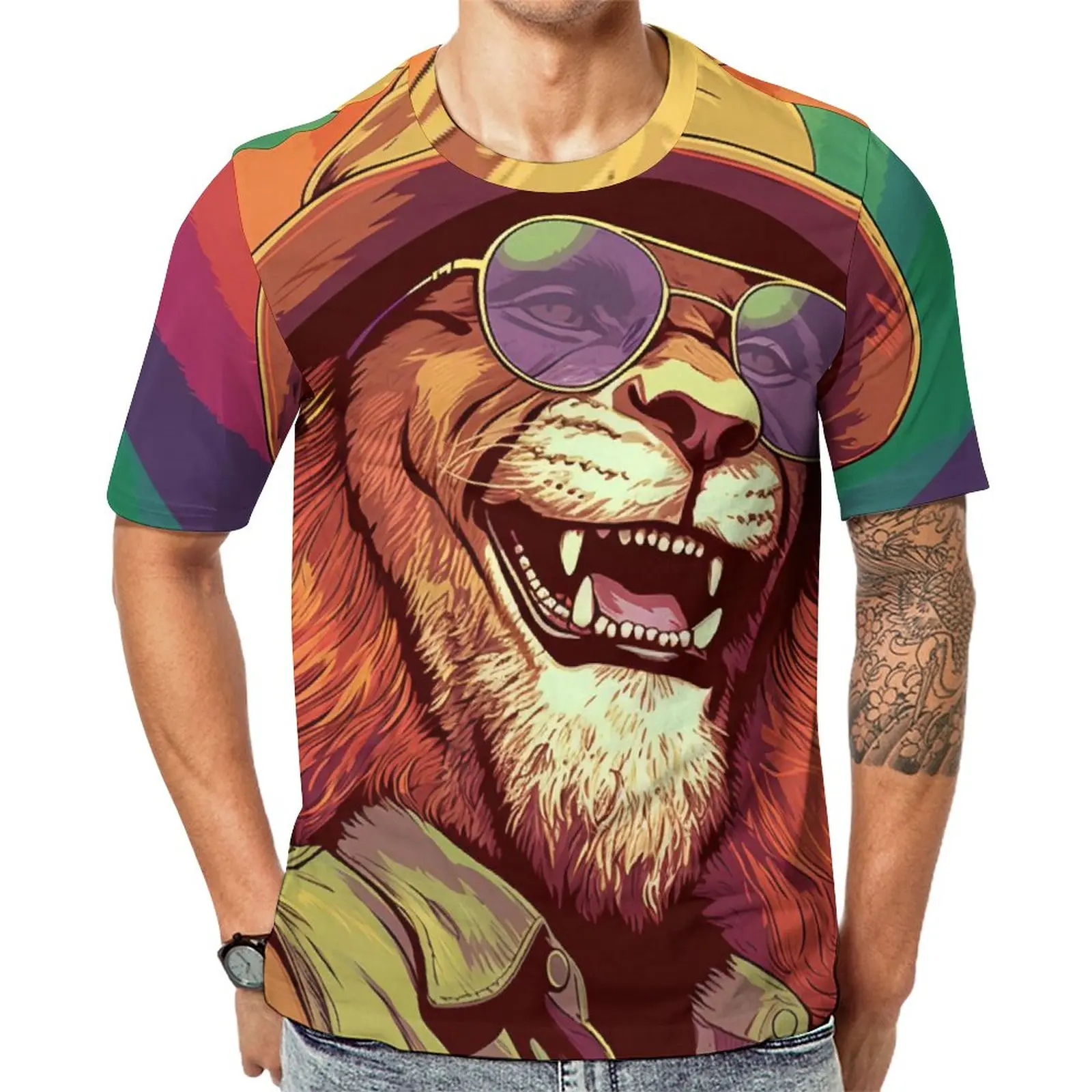 Lion T-Shirt Laughing Fashion T-Shirts Couple Aesthetic Tee Shirt Premium Short-Sleeved Design Tees 4XL 5XL 6XL
Lion T-Shirt Laughing Fashion T-Shirts Couple Aesthetic Tee Shirt Premium Short-Sleeved Design Tees 4XL 5XL 6XL