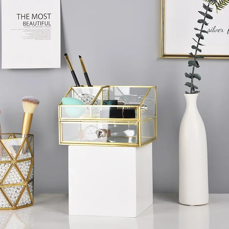 Brush Glass Cosmetic Storage 2020 Box Makeup Organizer Tube Drawer With Clear/gold Box Jewelry New Makeup Fashion
Brush Glass Cosmetic Storage 2020 Box Makeup Organizer Tube Drawer With Clear/gold Box Jewelry New Makeup Fashion