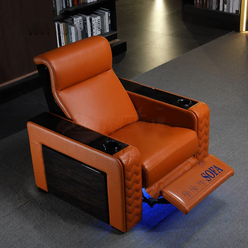 

Customized leather electric lift tea table function sofa for high-end first floor villa electric home theater sofa