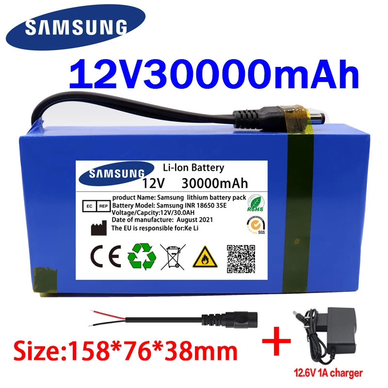 100% New Portable 12v 30000mAh Lithium-ion Battery pack DC 12.6V 30Ah battery With EU Plug+12.6V1A charger+DC bus head wire
100% New Portable 12v 30000mAh Lithium-ion Battery pack DC 12.6V 30Ah battery With EU Plug+12.6V1A charger+DC bus head wire