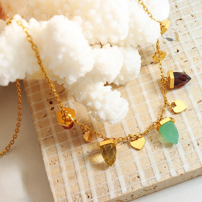 Korean New In Necklace For Women Glass Stone Chain Choker Stainless Steel Girls Y2k Jewelry Accessories Gold Plated Jewellery
Korean New In Necklace For Women Glass Stone Chain Choker Stainless Steel Girls Y2k Jewelry Accessories Gold Plated Jewellery