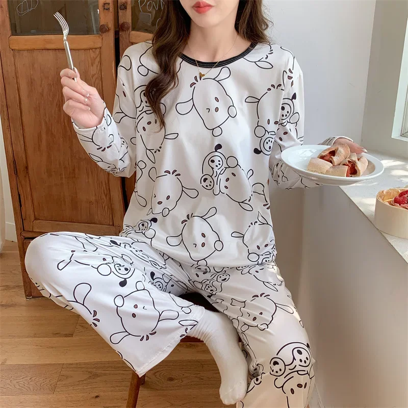 New Sanrios Women's Pajamas Set Pachacco Pompompurin Pullover Pajamas Spring and Autumn Long-sleeved Casual Loose Loungewear
New Sanrios Women's Pajamas Set Pachacco Pompompurin Pullover Pajamas Spring and Autumn Long-sleeved Casual Loose Loungewear