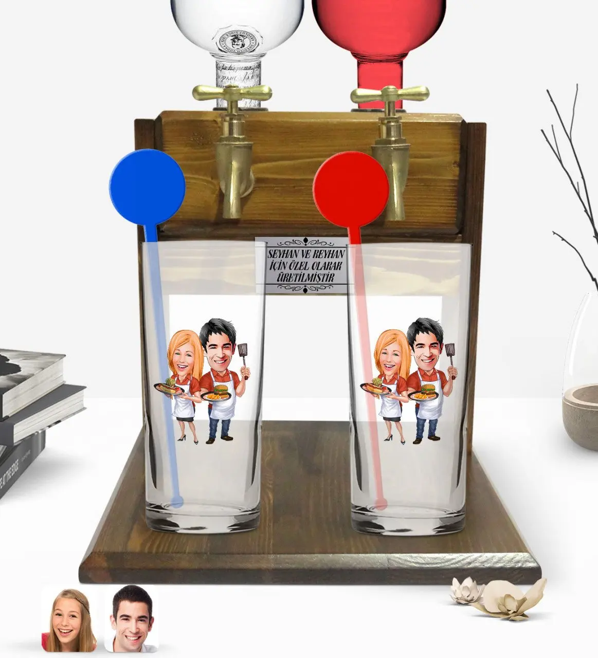 Personalized Colorful Printed Valentine Caricature Of Dual Vodka cup And Double Tap Natural Wood Vodka Standı-57
Personalized Colorful Printed Valentine Caricature Of Dual Vodka cup And Double Tap Natural Wood Vodka Standı-57
