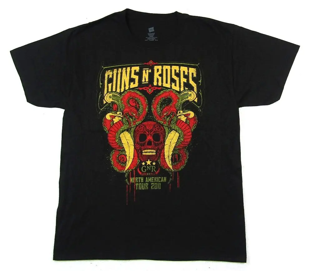 Guns N Roses Snakes & Skull 2011 Tour FL-NV Black T-Shirt New GnR 
Guns N Roses Snakes & Skull 2011 Tour FL-NV Black T-Shirt New GnR
