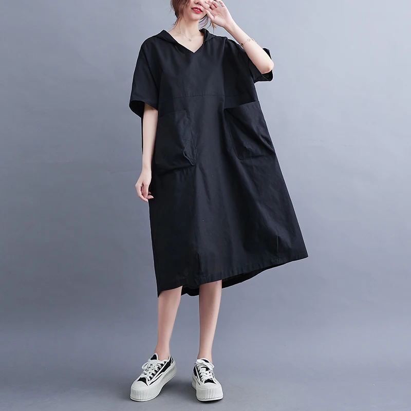 SuperAen/Новинка 2022 года; Женские летние свободные облегающие однотонные трапециевидные повседневные платья с капюшоном; Большие размеры
SuperAen/Новинка 2022 года; Женские летние свободные облегающие однотонные трапециевидные повседневные платья с капюшоном; Большие размеры
