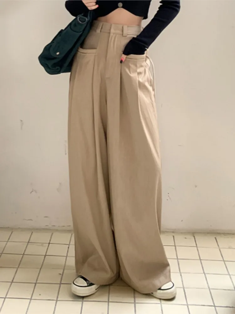 Autumn Women Casual Loose Wide-Leg Pants Ladies Fashion Straight Pockets Baggy Trousers Female Outerwear Harajuku Pantalons
Autumn Women Casual Loose Wide-Leg Pants Ladies Fashion Straight Pockets Baggy Trousers Female Outerwear Harajuku Pantalons